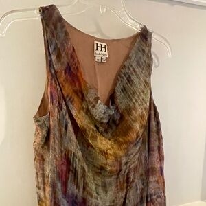 Haute Hippie sleeveless multi-color silk top, fully lined, size XS.
